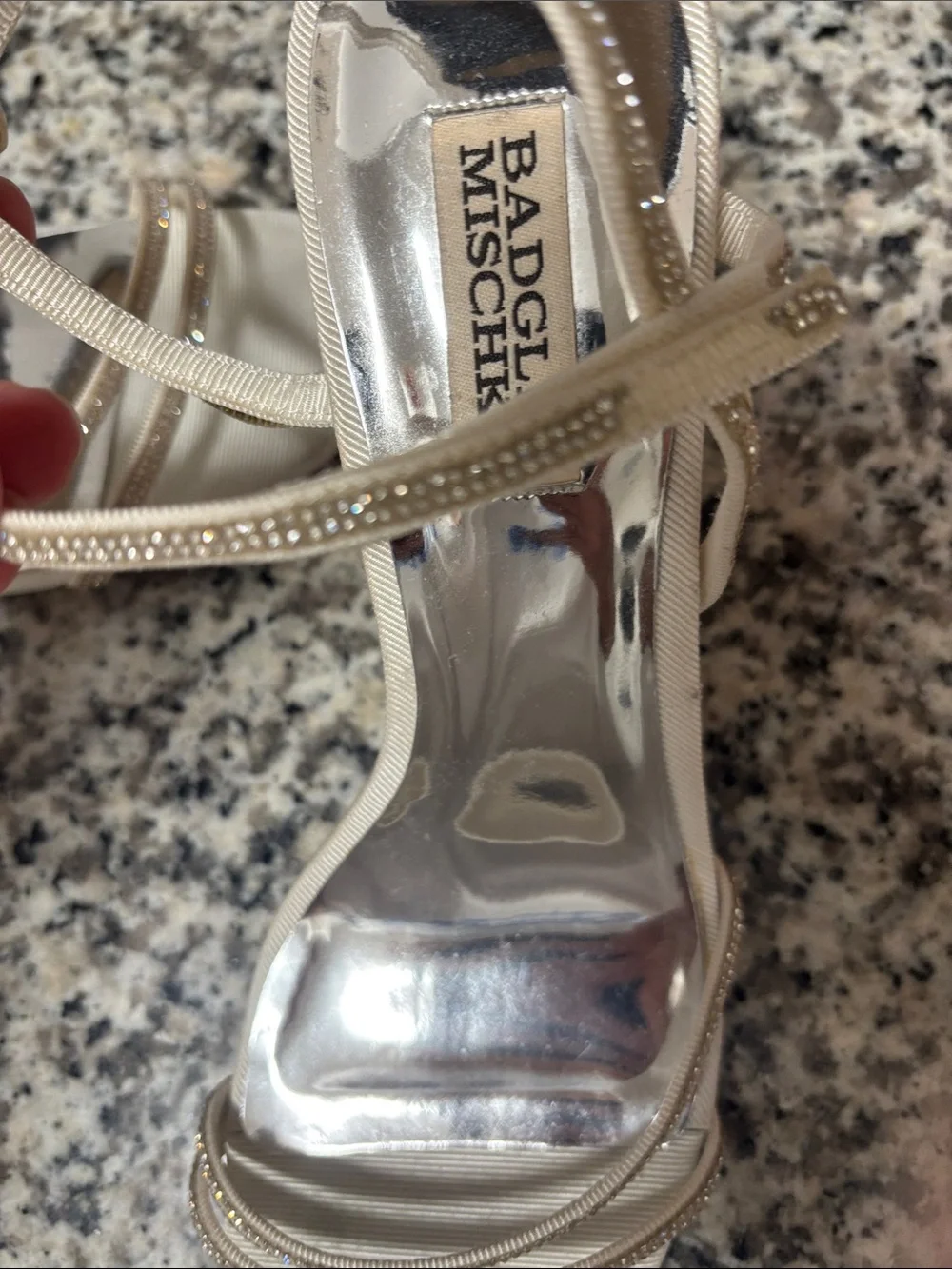 Badgley Mischka satin strappy